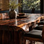 Live-edge rosewood dining table